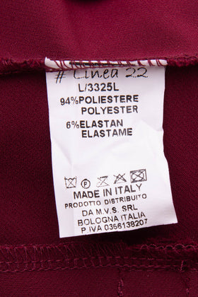 #LINEA 22 Trousers Size IT 40 / XS Stretch Bordeaux Slim Fit Made in Italy gallery photo number 7