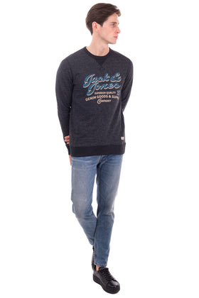 JACK & JONES PREMIUM Sweatshirt Size XL Printed Front Worn Look Melange Effect gallery photo number 1