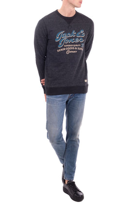 JACK & JONES PREMIUM Pullover Sweatshirt Size S Melange Printed Front Worn Look gallery photo number 2