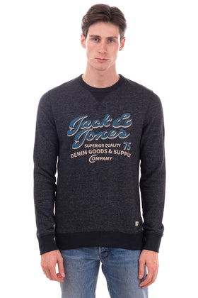 JACK & JONES PREMIUM  Sweatshirt Size M Printed Front Worn Look Melange Effect gallery photo number 2