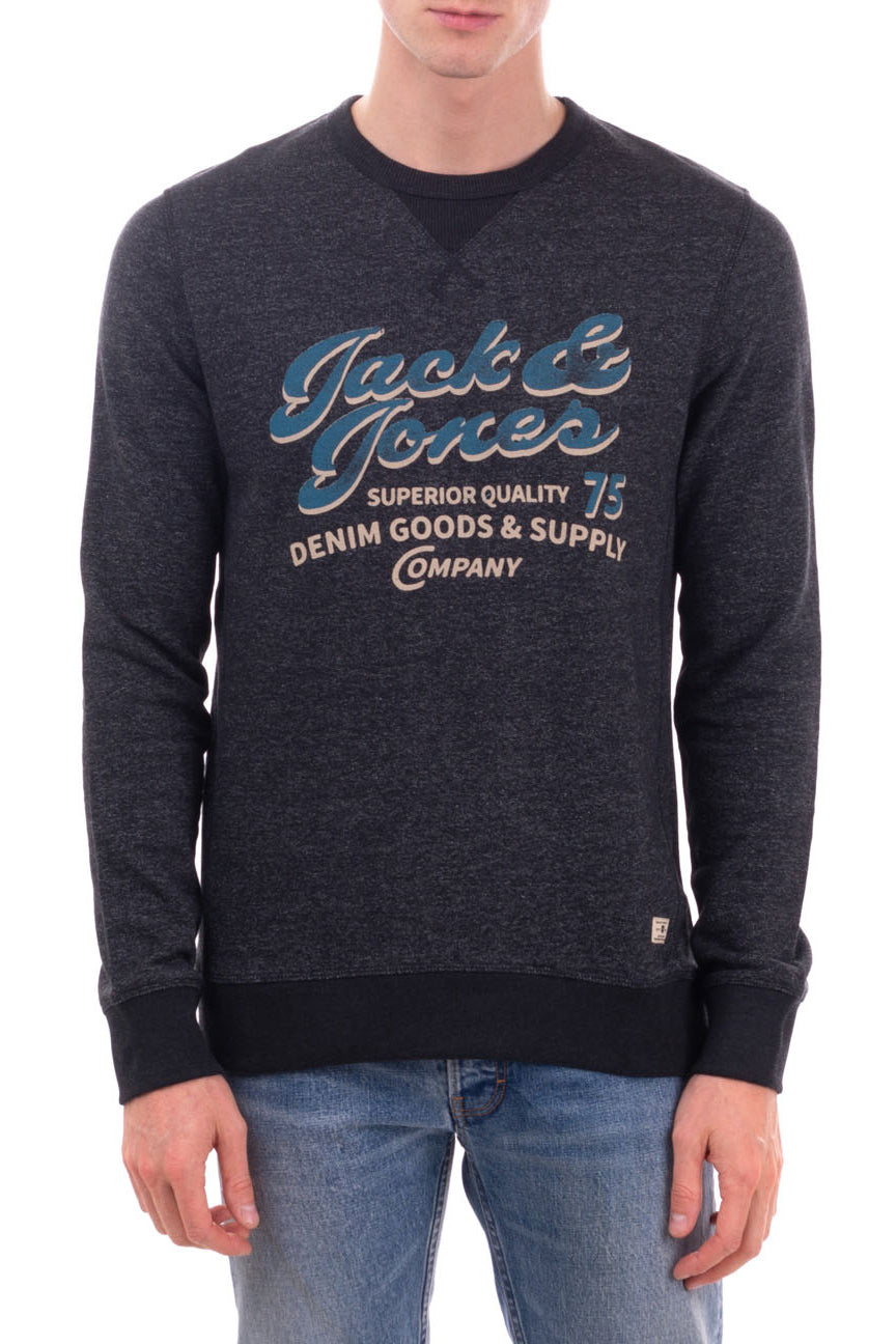 JACK & JONES PREMIUM Pullover Sweatshirt Size S Melange Printed Front Worn Look gallery main photo