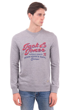 JACK & JONES PREMIUM Sweatshirt Size S Printed Front Worn Melange Effect gallery photo number 4