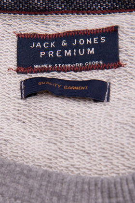 JACK & JONES PREMIUM Sweatshirt Size XXL Printed Front Worn Look Melange Effect gallery photo number 7