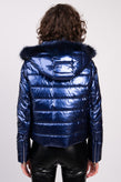 RRP €230 LIU JO Puffer Jacket Size 40 Metallic Removable Hood & Raccoon Fur Trim gallery photo number 5