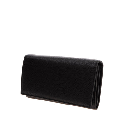 8 Clutch Wallet PU Leather Grainy Panel Popper Flap
