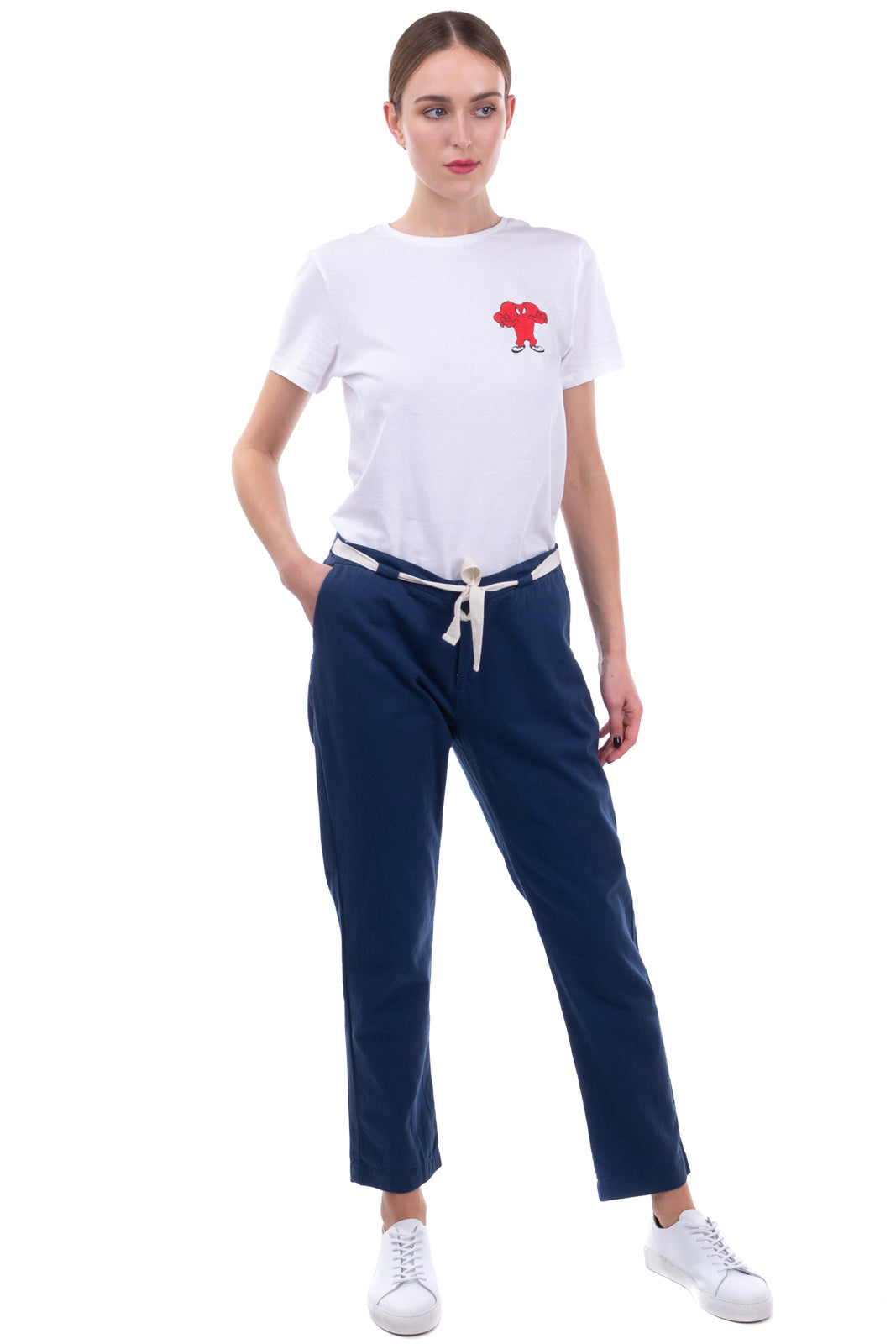 RRP €105 SWILDENS Chino Style Trousers Size 3 / L Tie Adjustable Waist Zip Fly gallery main photo