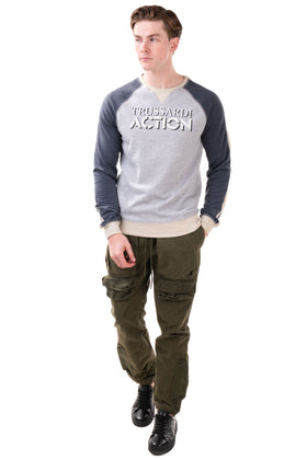TRUSSARDI ACTION Sweatshirt Size XL Melange Effect Long Sleeve Round Neck gallery photo number 1