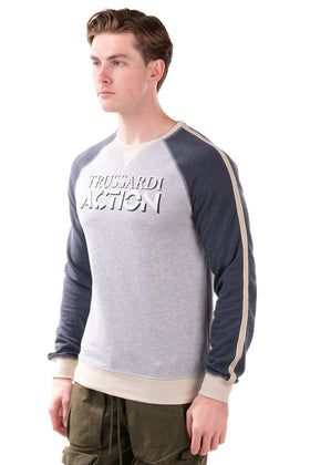 TRUSSARDI ACTION Sweatshirt Size XL Melange Effect Long Sleeve Round Neck gallery photo number 3