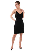 MINIMUM Sheath Dress Size 40 / L Black Unlined Zip Back- Strappy Hand Pockets gallery photo number 3