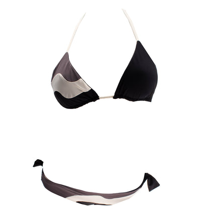 S AND S Bikini Set Size IT 44 M Colour Block Non Padded Halterneck Made in Italy gallery photo number 1