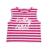 PATRIZIA PEPE Muscle Tank Top Size JR / 16Y Metallic Coated Front Striped Stars gallery photo number 1