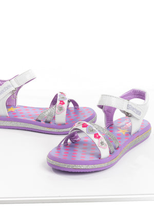 SKECHERS Ankle Strap Sandals Size 34 UK 1.5 US 2.5 LED Lights Glitter Flowers gallery photo number 1