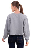 RRP €105 TOY G Cropped Sweatshirt Size L Melange Faux Pearl Logo Made in Italy gallery photo number 4