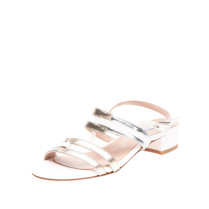 RRP€110 L'AMOUR By ALBANO Strappy Sandals EU 37 UK 4 US 7 Metallic Made in Italy gallery photo number 1