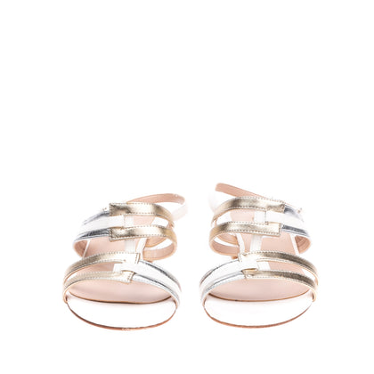 RRP€110 L'AMOUR By ALBANO Strappy Sandals EU 37 UK 4 US 7 Metallic Made in Italy gallery photo number 2