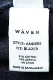 WAVEN Woven Blazer Jacket Size L Linen Blend Single Breasted Notch Lapel gallery photo number 9
