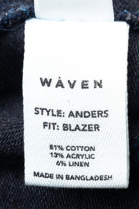 WAVEN Woven Blazer Jacket Size L Linen Blend Single Breasted Notch Lapel gallery photo number 9