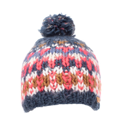 BARTS Beanie Cap Size 53 / S / 4-8Y HAND KNITTED Partly Fleece Lined Pom Pom