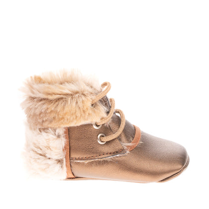 AMORE IS ME! Baby Ankle Boots EU 16 UK 0.5 Faux Fur Metallic Made in Italy gallery photo number 5