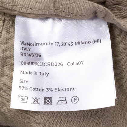 8 Bermuda Shorts Size S Stretch Garment Dye Pleated Drawstring Made in Italy gallery photo number 5