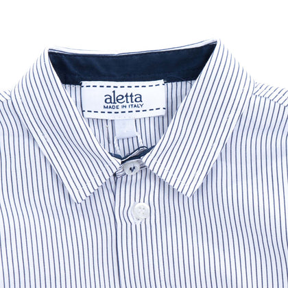 ALETTA Shirt Size 6M / 68CM Striped Round Hem Button Front Made in Italy gallery photo number 3