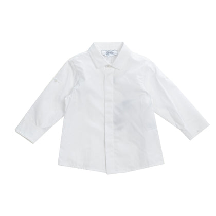 ALETTA Shirt Size 6M / 68CM White Diamond Round Hem Roll-Up Sleeve Made in Italy gallery photo number 1