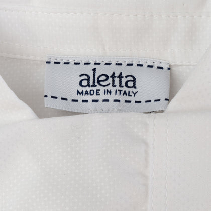 ALETTA Shirt Size 6M / 68CM White Diamond Round Hem Roll-Up Sleeve Made in Italy gallery photo number 4