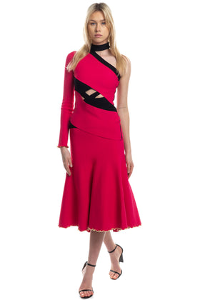 RRP€2560 PROENZA SCHOULER Fit & Flare Dress Size XS Bandage Cut Out One Shoulder gallery photo number 4