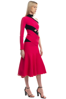 RRP€2560 PROENZA SCHOULER Fit & Flare Dress Size XS Bandage Cut Out One Shoulder gallery photo number 2