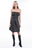RRP €425 EMPORIO ARMANI Tweed Bandeau Dress Size IT 44 / L Inverted Pleat Front gallery photo number 3