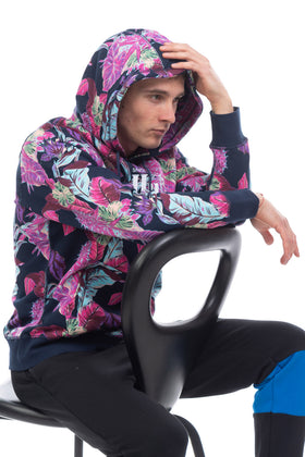 HUF Hoodie Size S Floral Embroidered Logo Kangaroo Pocket gallery photo number 2