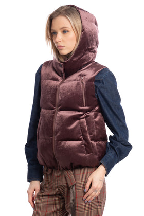 BRUNELLO CUCINELLI Down Velour Gilet Size 38 XS Quilted Full Zip Hood RRP €3470 gallery photo number 4