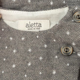 ALETTA A-Line Dress Size 1M Melange Effect Coated Stars Round Neck Made in Italy gallery photo number 4
