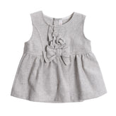 ALETTA A-Line Dress Size 1M Wool Blend Ruffle Trim Bow Round Neck Made in Italy gallery photo number 1