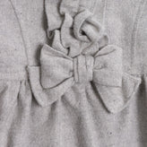 ALETTA A-Line Dress Size 1M Wool Blend Ruffle Trim Bow Round Neck Made in Italy gallery photo number 3