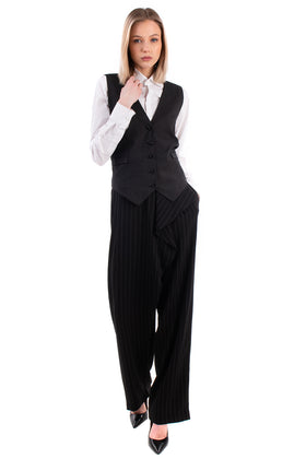 RRP €265 CERRUTI 1881 Wool Waistcoat Size IT 40 / XS Pinstripe Made in Italy gallery photo number 2