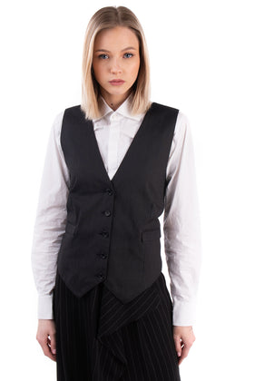 RRP €265 CERRUTI 1881 Wool Waistcoat Size IT 40 / XS Pinstripe Made in Italy gallery photo number 3