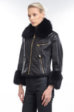 RRP €4275 DOLCE & GABBANA Leather Jacket Size IT 48 / XL Raccoon Fur Trim gallery photo number 4