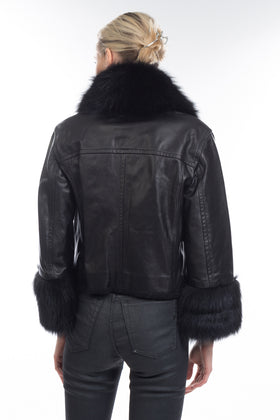RRP €4275 DOLCE & GABBANA Leather Jacket Size IT 48 / XL Raccoon Fur Trim gallery photo number 5