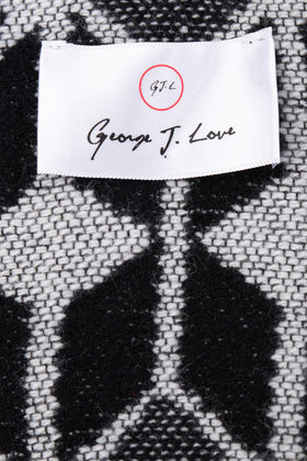 GEORGE J. LOVE Poncho Scarf One Size Wool Blend Ethnic Fringe Made in Italy gallery photo number 6