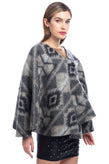 GEORGE J. LOVE Baize Poncho Jacket Size M Wool Blend Aztec Unlined Wrap V-Neck gallery photo number 5