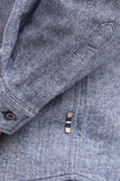8 Flannel Shirt Size M Herringbone Round -Hem Regular Collar Made in Italy gallery photo number 6