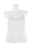 TOPSHOP Cami Top Size 36 Sequined White Sleeveless gallery photo number 1