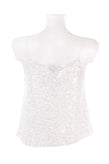 TOPSHOP Cami Top Size 36 Sequined White Sleeveless gallery photo number 2