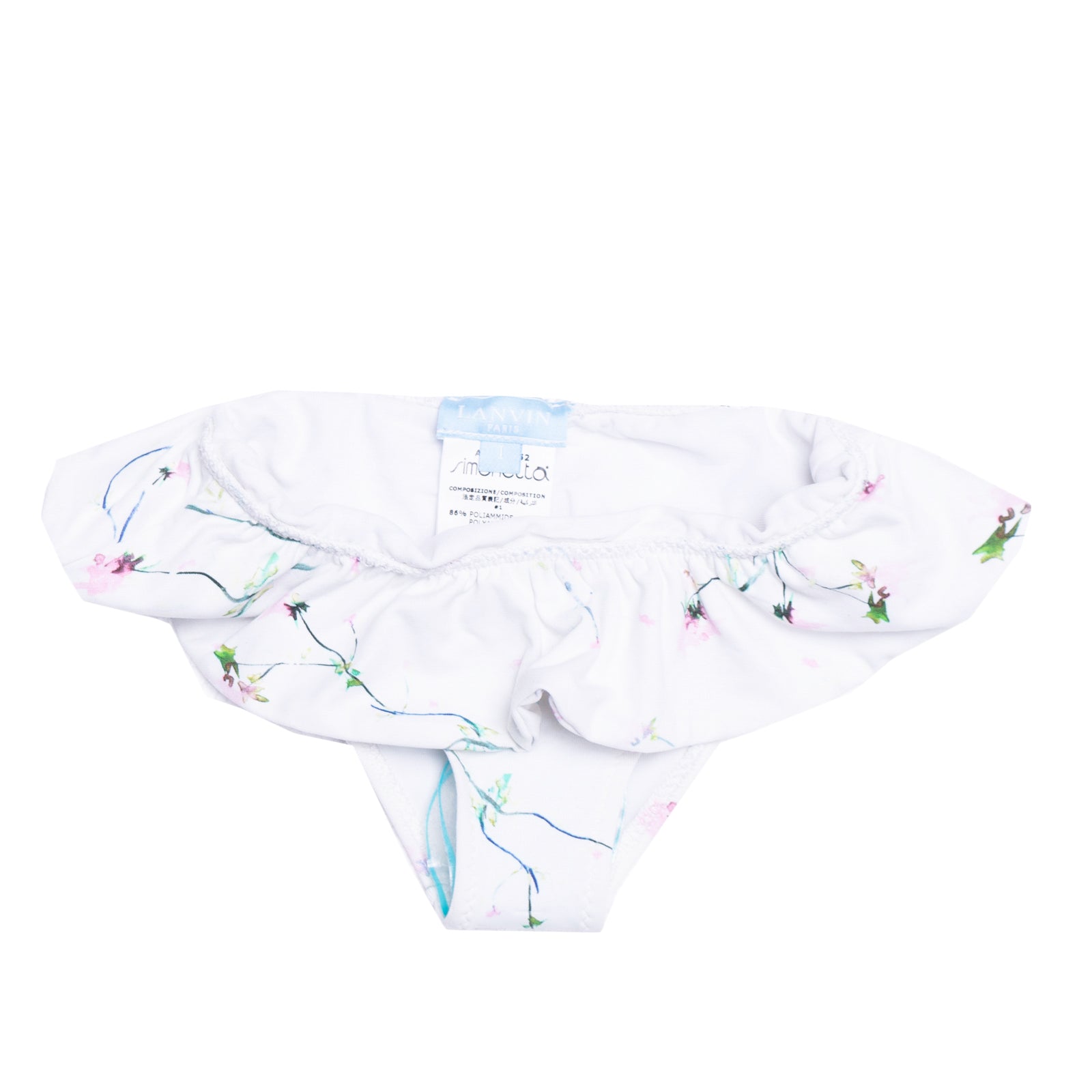RRP €110 LANVIN Swim Bottom Size 1 / 3-6M Floral Ruffle Trim Made in Italy gallery main photo