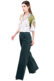 RRP €1035 TCN DI TOGNETTI MASSIMO Suede Leather Trousers Size 36 / XXS Wide Leg gallery photo number 3