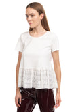 RRP €160 LIU JO JEANS Peplum Top Size XS White Lace Round Neck Made in Italy gallery photo number 3