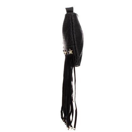 GIO CELLINI MILANO Crossbody Clutch Bag Suede Leather Fringe Studded gallery photo number 2