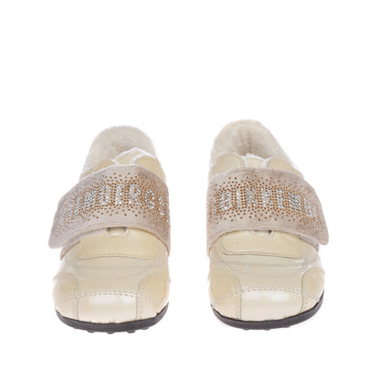BIKKEMBERGS Baby Sneakers Size 23 UK 6.5 US 7.5 Patent Rhinestones Low Top
