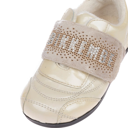BIKKEMBERGS Baby Sneakers Size 23 UK 6.5 US 7.5 Patent Rhinestones Low Top gallery photo number 7